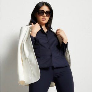 Anatomie Vanessa Women's Oversized Blazer Ivory Size Large NEW NWT